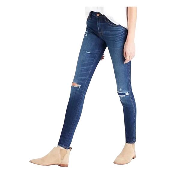 Madewell 9” Distressed & Patched High Riser Skinny Skinny 26 - Picture 2 of 9